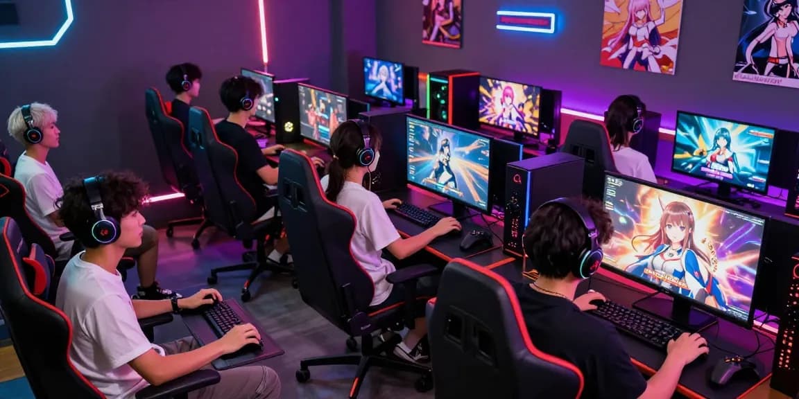 Engaged players immersed in exciting hentai games during a vibrant gaming session.