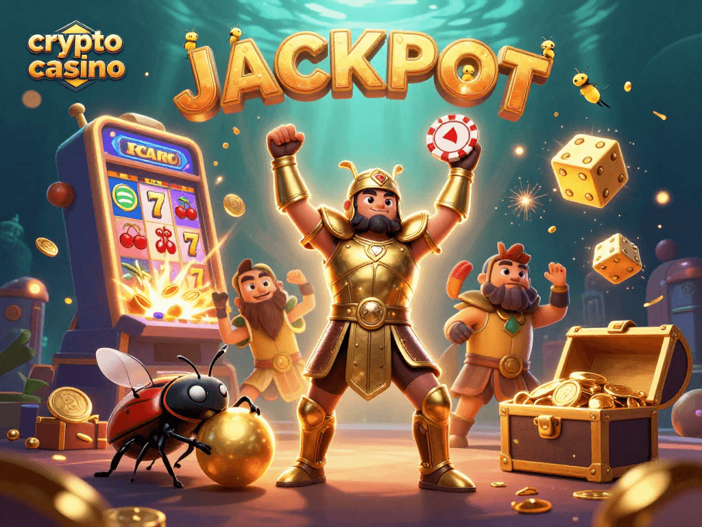 Win big at the crypto casino with our vibrant 3D illustration featuring exciting gaming elements!