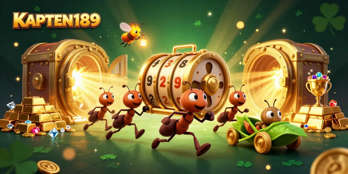 KAPTEN189 menghadirkan heist slot bersama tim semut 3D sambil membawa gulungan slot emas besar.