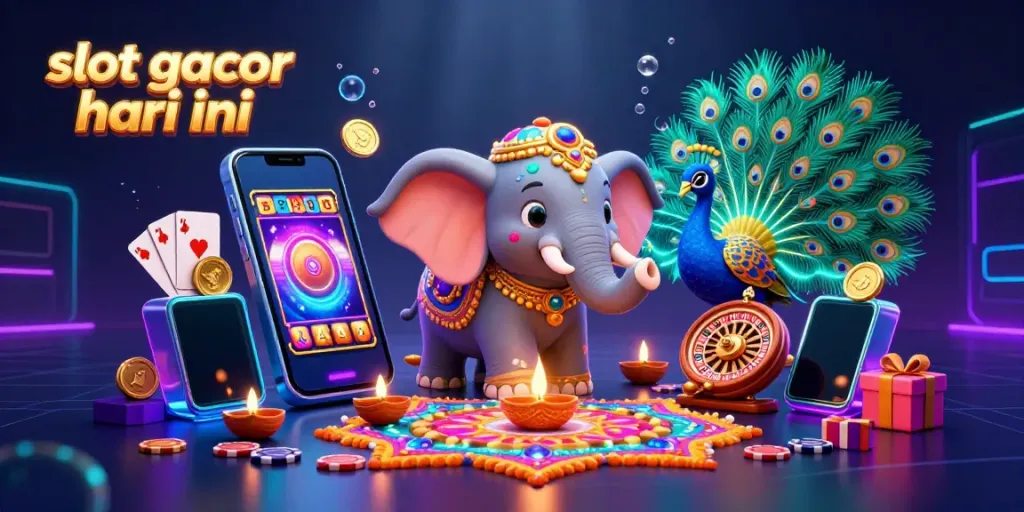 Menang besar di slot gacor hari ini dengan ilustrasi 3D elefant Dwali yang berwarna mencolok dan permainan slot yang menarik.