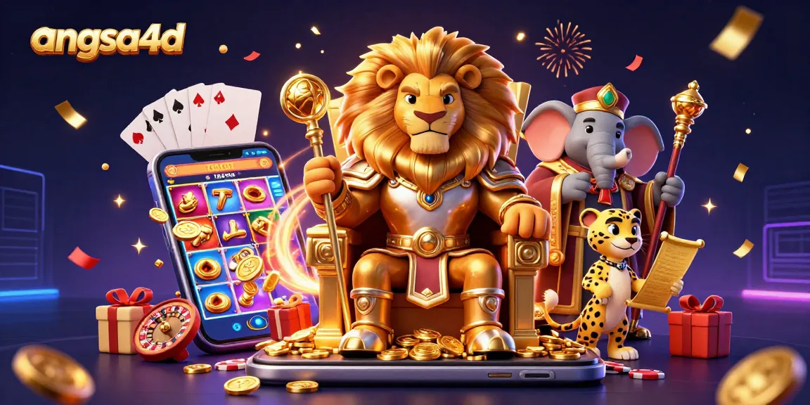 angsa4d celebrates big wins with a dynamic scene of a lion king, elephant advisor, and cheetah, capturing excitement