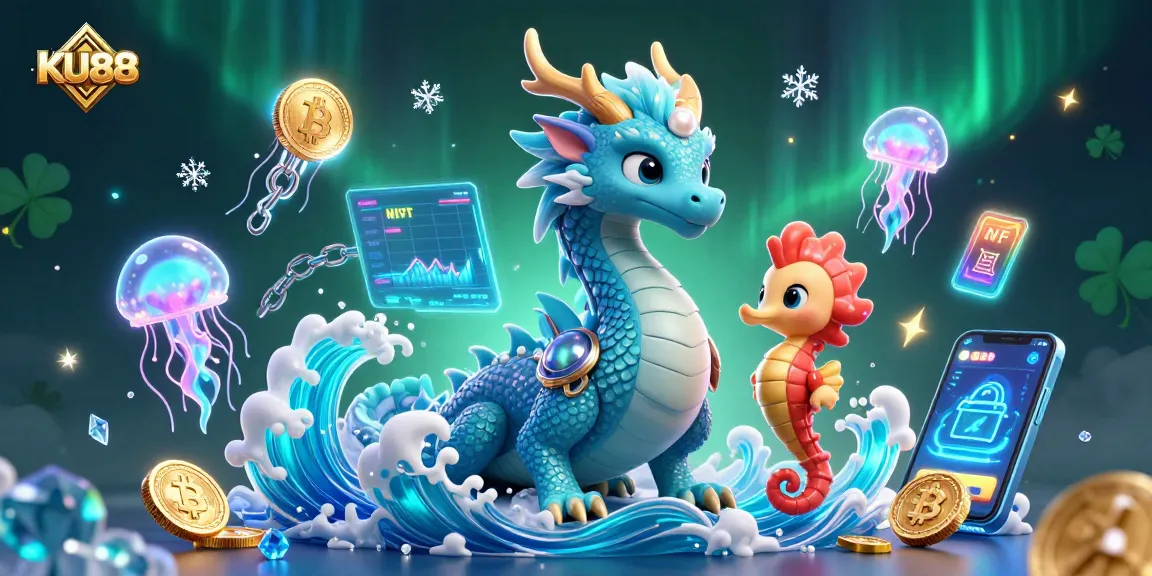 Engage with KU88 gaming action in a vibrant underwater casino world filled with crypto elements.
