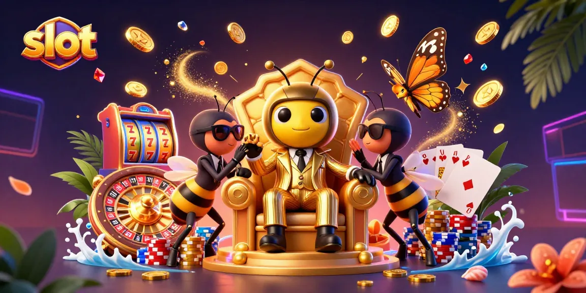 Jelajahi jackpot slot dengan ilustrasi kasino menakjubkan bersama raja tawon dan informan kupu-kupu.