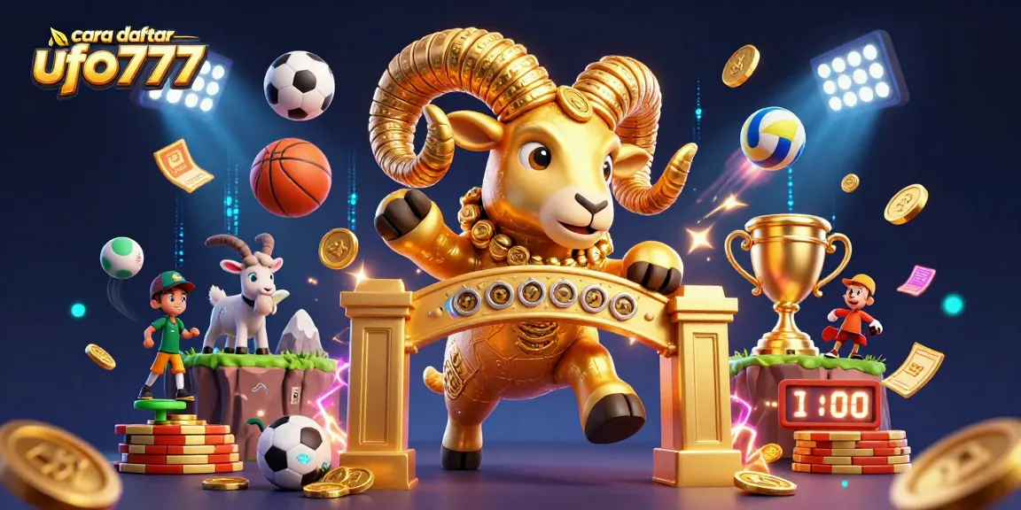 Join the excitement in cara daftar ufo777 with vivid 3D casino illustration featuring dynamic gaming elements.