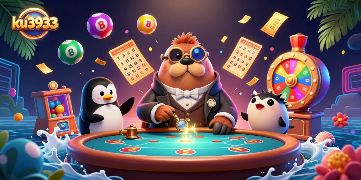 ku3933 engages players with a vibrant casino scene featuring an underwater poker game.