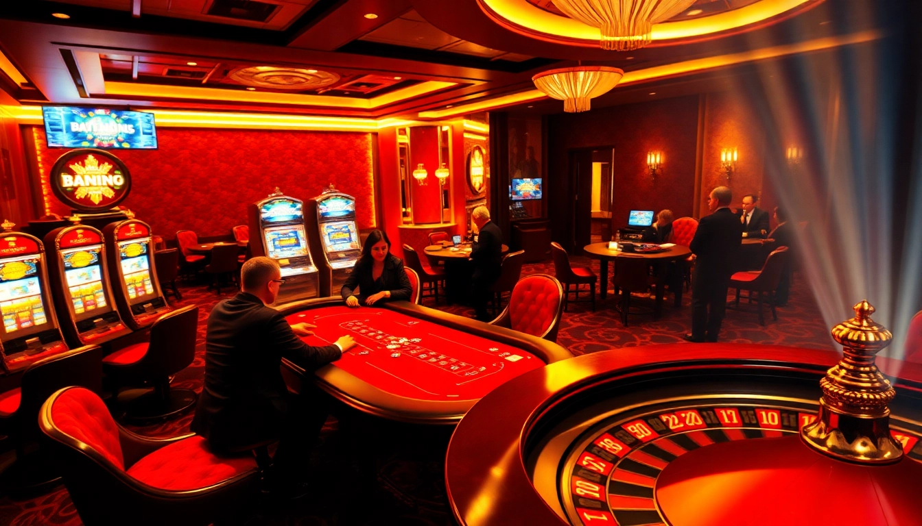 Players celebrating a big win at BDJL-themed casino tables amidst vibrant gambling atmosphere.