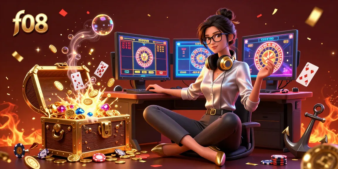 Rasakan permainan slot yang mendebarkan di f08 dengan adegan 3D yang penuh warna, dipenuhi dengan harta karun dan elemen kasino.