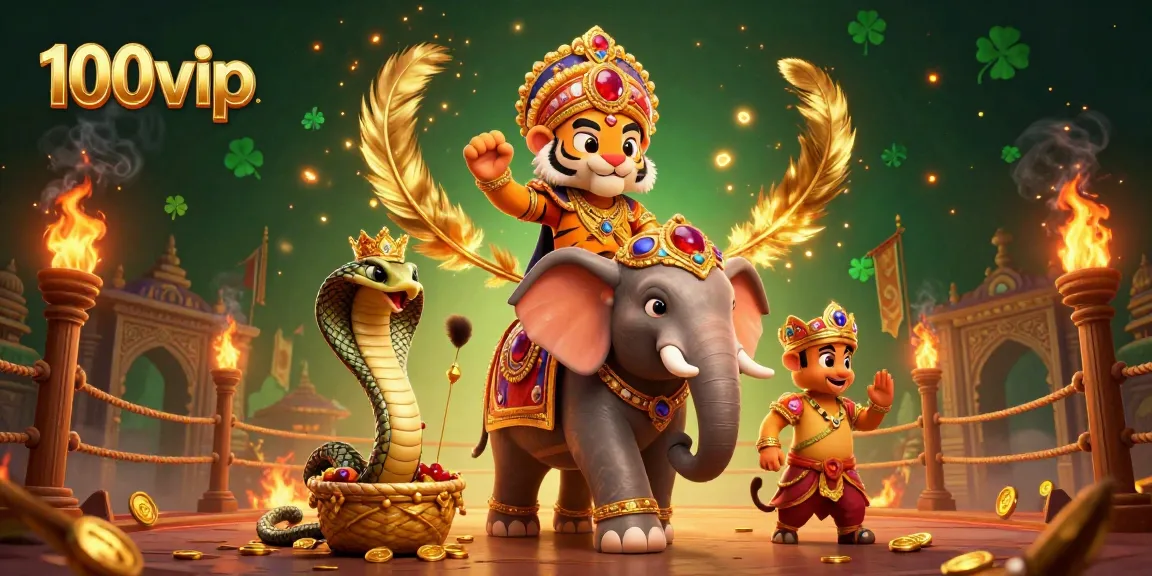Experience the excitement of 100vip with vibrant characters and dynamic casino elements in a captivating 3D illustration.