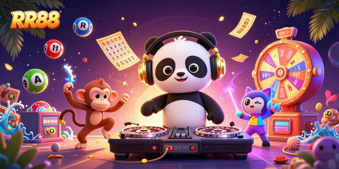Experience the thrill of RR88 with colorful games and lively characters in an electrifying casino atmosphere.
