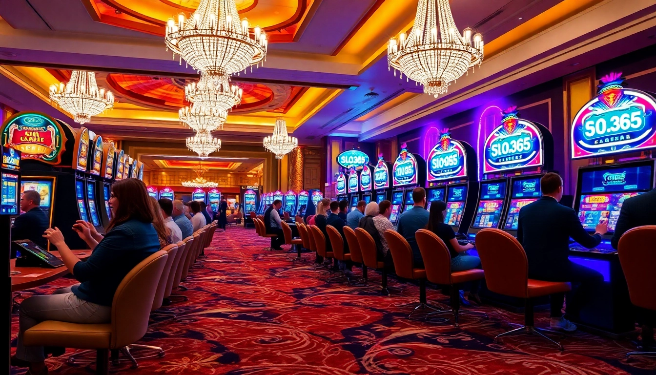 Bermain di SLOT365 dengan mesin slot yang menarik di kasino yang ramai dan terang