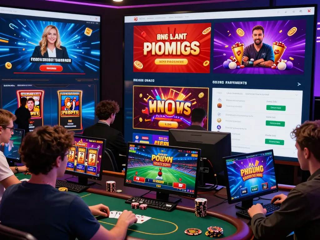 Dynamic online gaming platform featuring tot88, showcasing diverse gambling games and vibrant graphics.