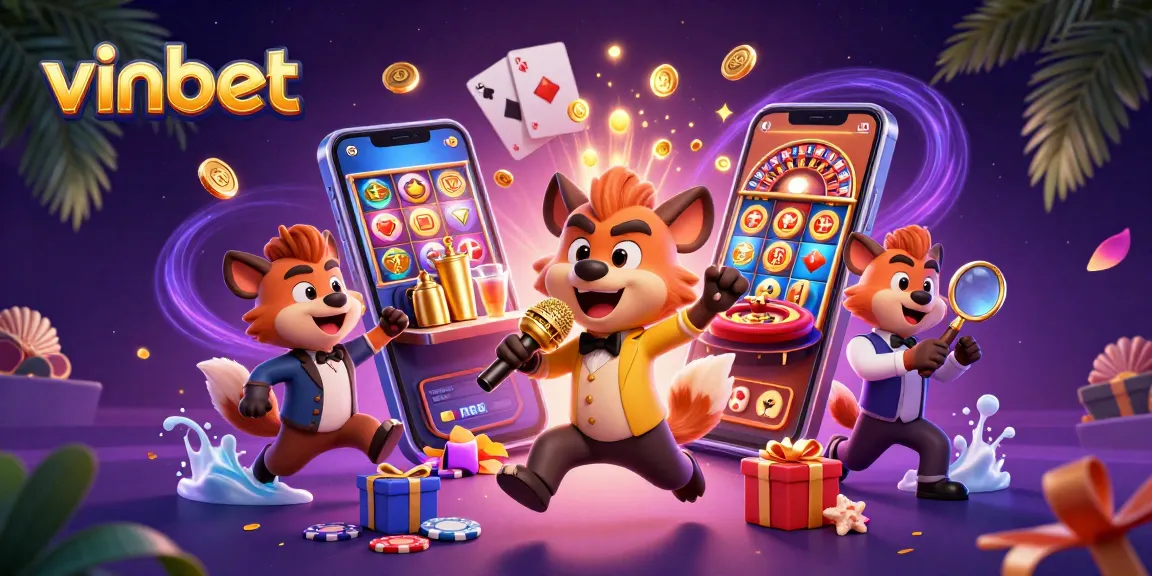 Experience thrilling entertainment at Vinbet with vibrant gameplay, lively characters, and casino excitement.