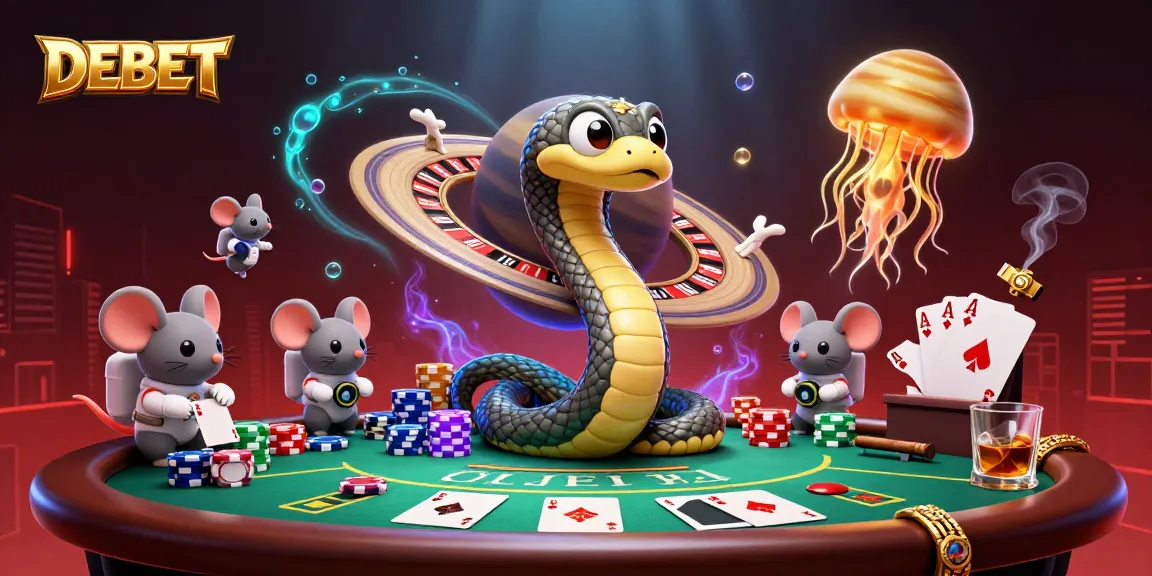DEBET brings excitement as astronaut mice bet on cosmic roulette around Saturn's rings.