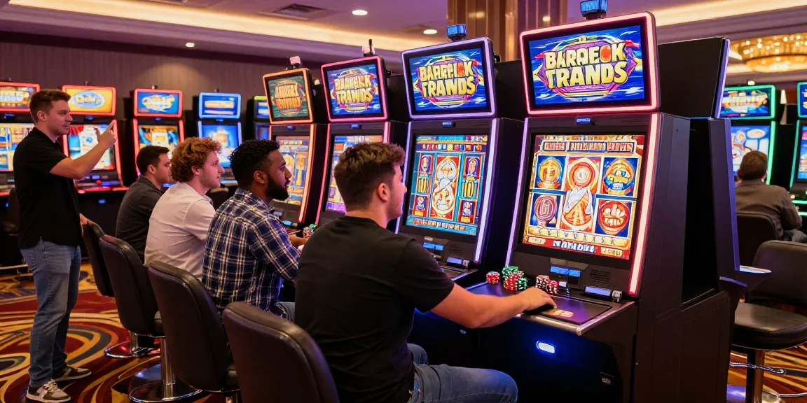 Players enjoying bonus buy slots in a vibrant casino atmosphere, showcasing excitement and engagement