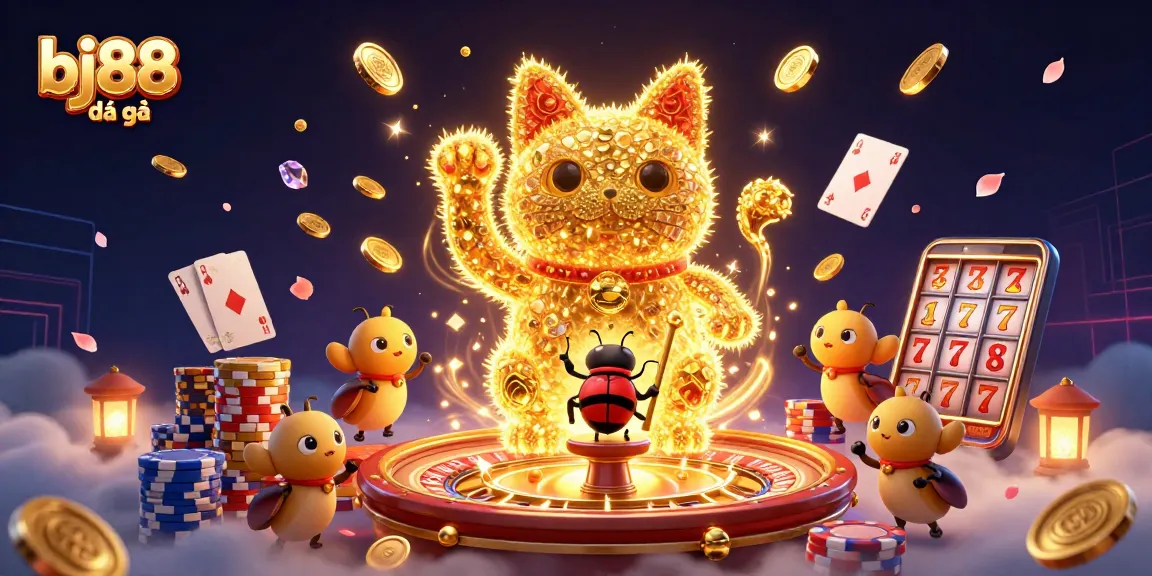 Experience the thrill of bj88 đá gà with dynamic casino symbols and festive visual effects.