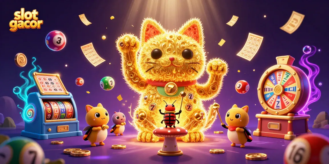 Experience the thrill of slot gacor games with a vibrant lucky cat and exciting casino elements.