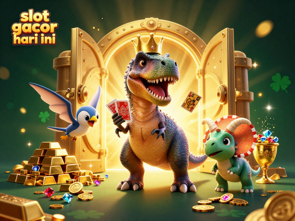 Experience big wins today with slot gacor hari ini at a vibrant casino illustration.