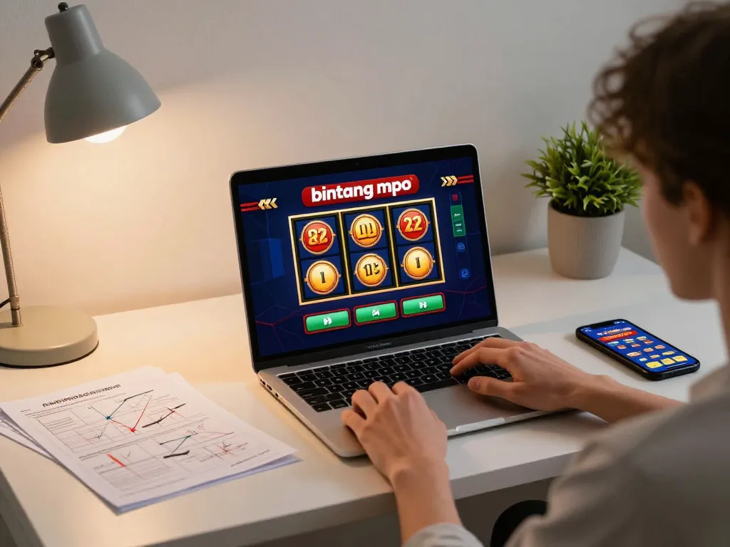 Pemain Bintangmpo menikmati pengalaman permainan slot yang mendebarkan di laptop dengan catatan strategi dan smartphone.
