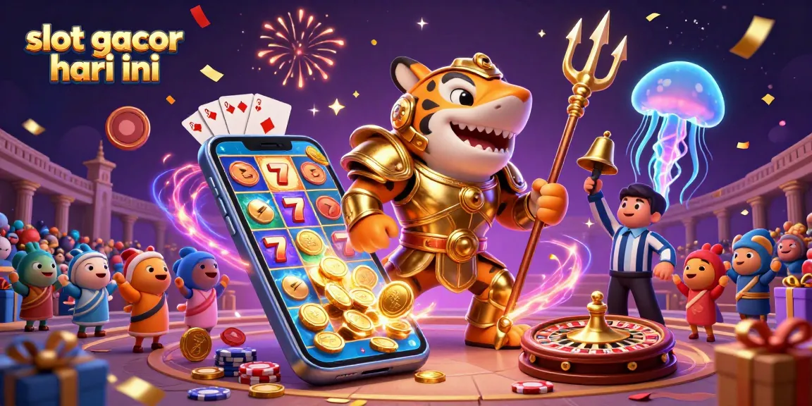 Spin to win with slot gacor hari ini in a vibrant underwater colosseum scene full of action and excitement.