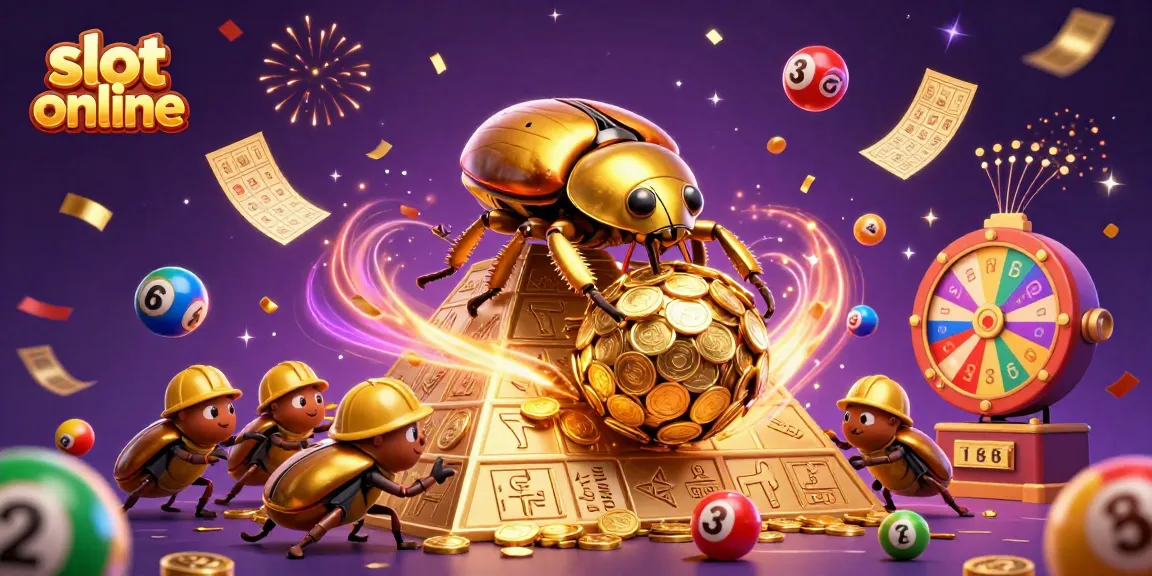 Memenangkan permainan slot online di BMWSLOT88 dengan harta karun emas dan simbol kasino yang menarik.