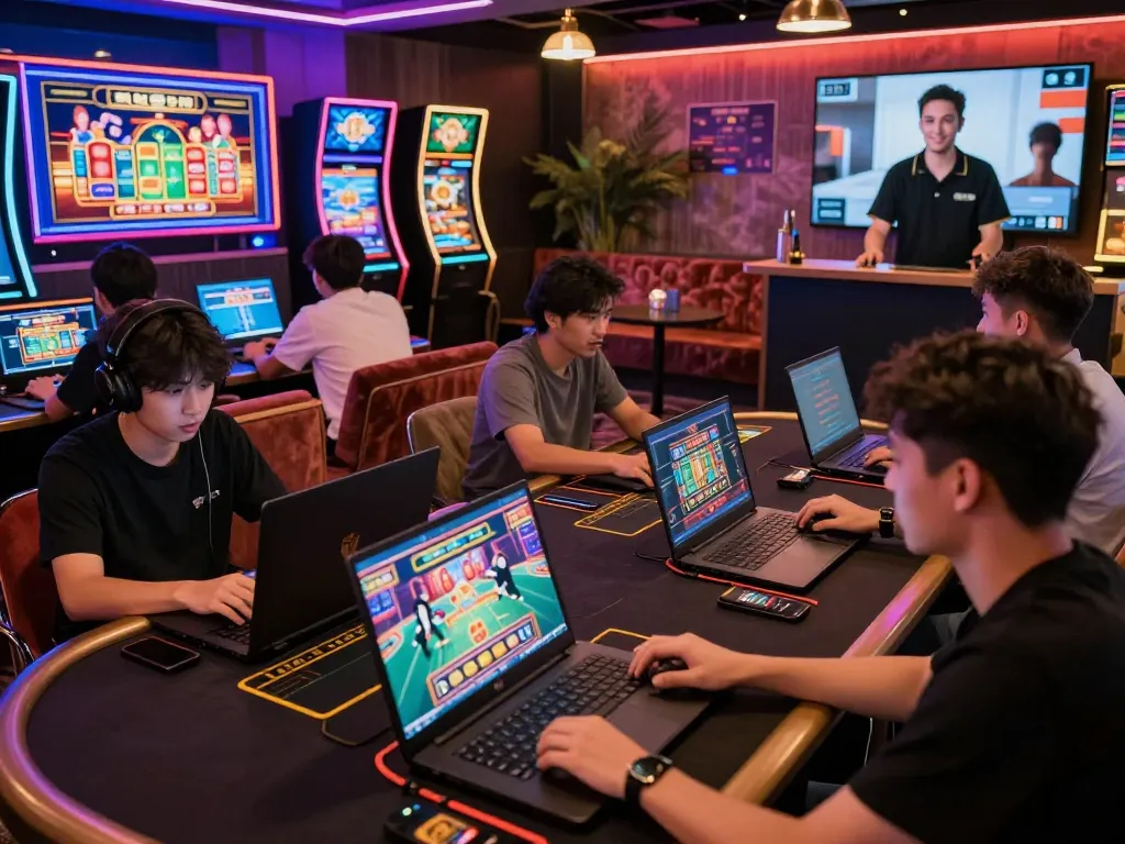 Winstrike69 online casino gaming scene with vibrant gameplay and immersive atmosphere.