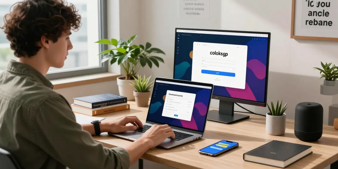 Engaging user at coloksgp login in a modern digital workspace.