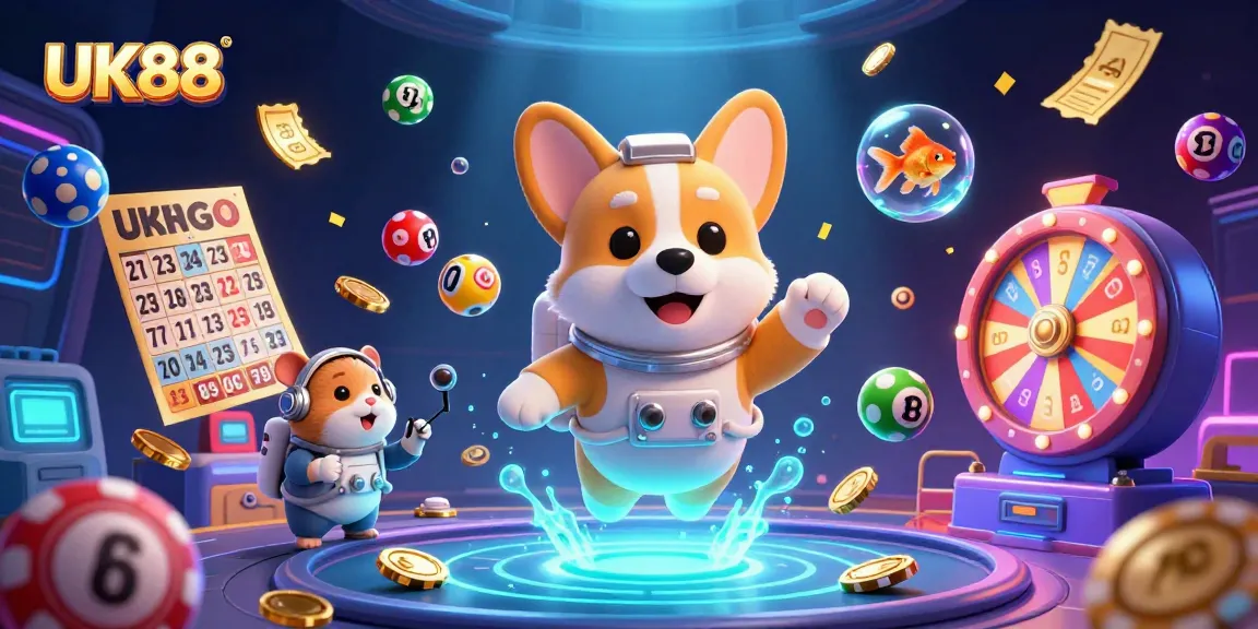 Play exciting games at UK88's vibrant space casino, featuring playful characters and thrilling winnings.