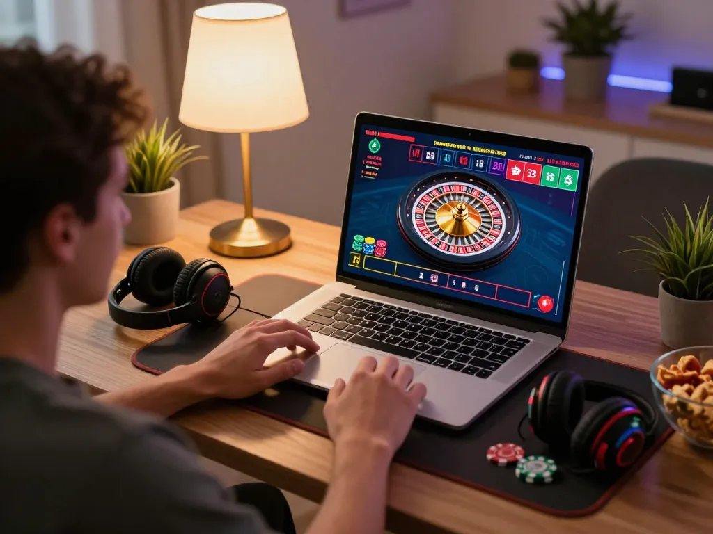 Engaging in online roulette with link alternatif ggdewa777 from a cozy gaming setup