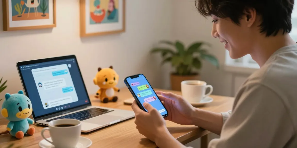 User enjoying crushon ia chatbot interaction in a cozy home setup