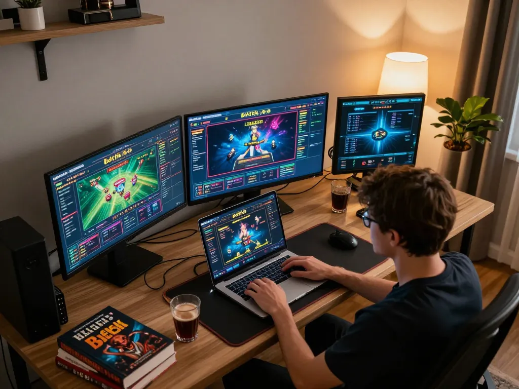 Engage with bdtk66 online games in a stylish home office setting featuring focused gameplay and strategy.