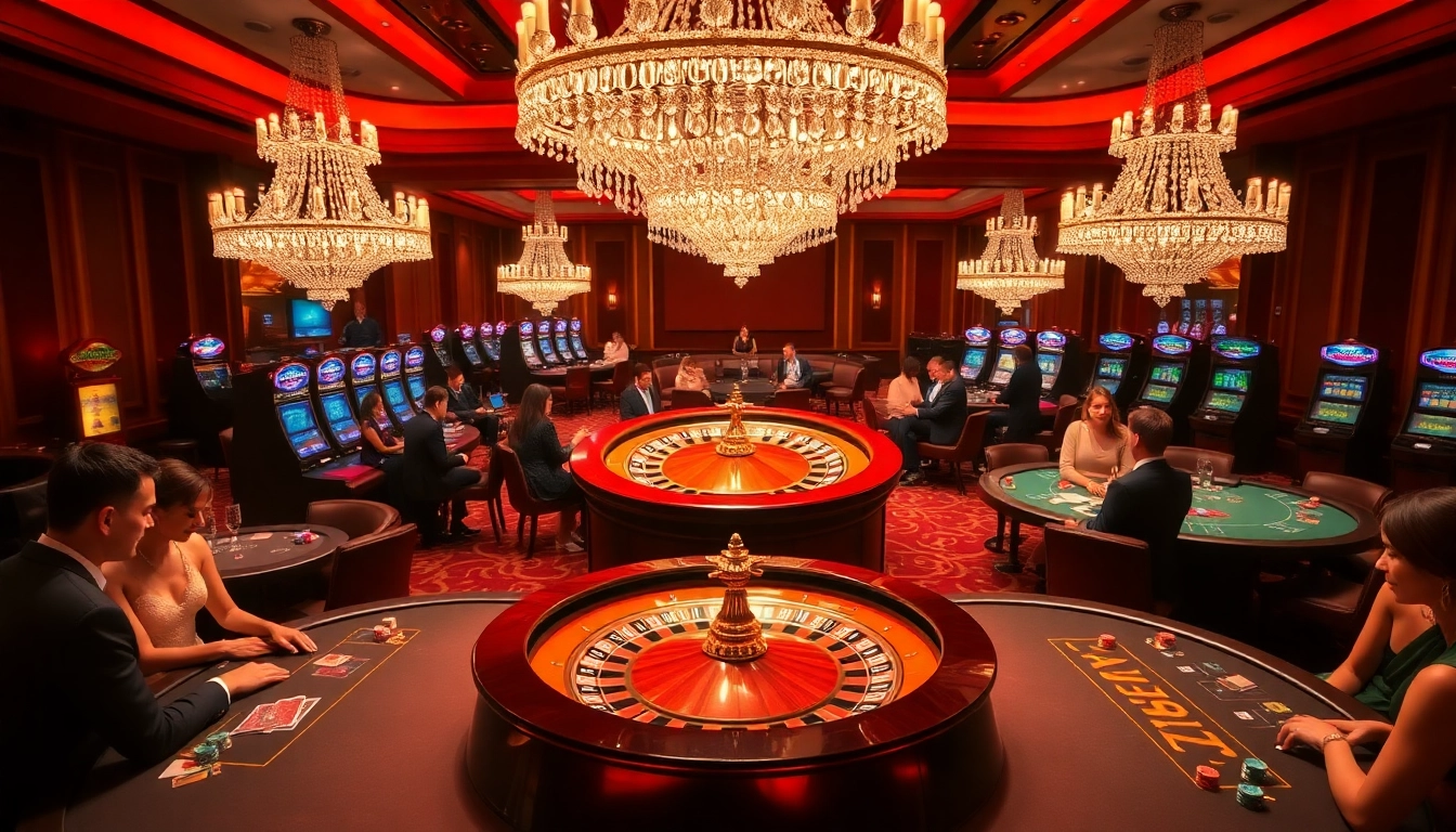 SODO casino gamblers enjoying games at a luxurious roulette table with vibrant colors and rich decor.