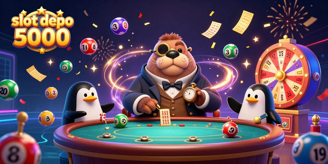 Engage with slot depo 5000 through a vibrant underwater poker scene featuring a jolly walrus, showcasing excitement and winnings.