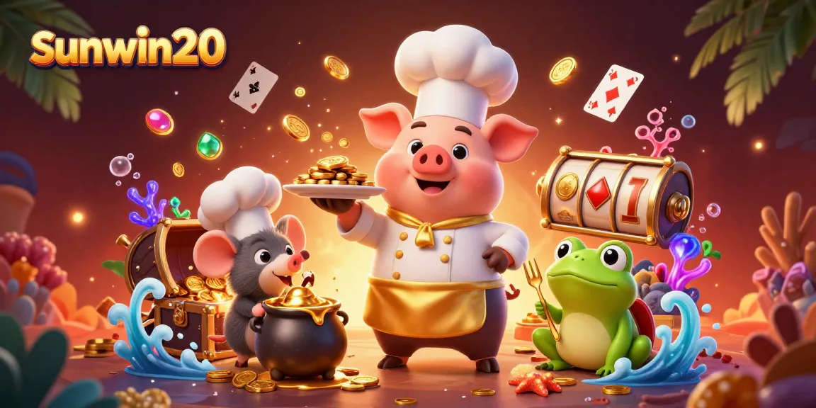 Engage with sunwin20's exciting casino offerings featuring playful characters and vibrant elements.