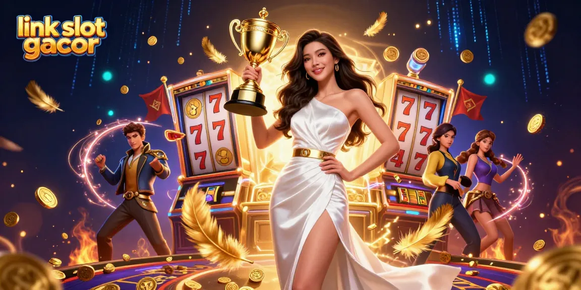 Experience thrills with link slot gacor in this vibrant casino scene filled with dynamic slot elements.