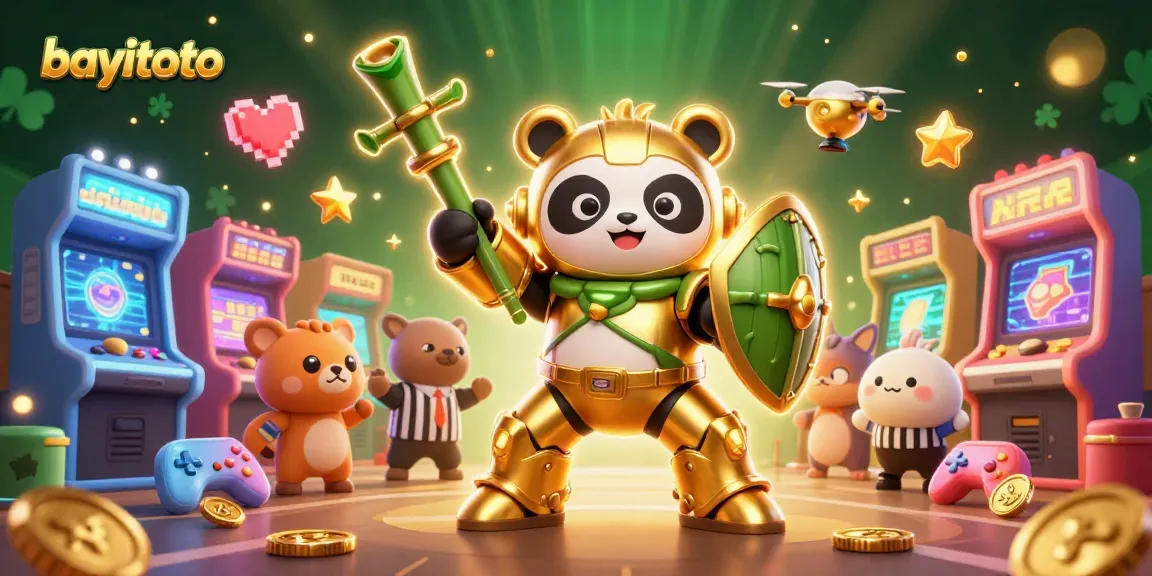 Win big with bayitoto in a vibrant casino scene showcasing playful gaming elements and characters.