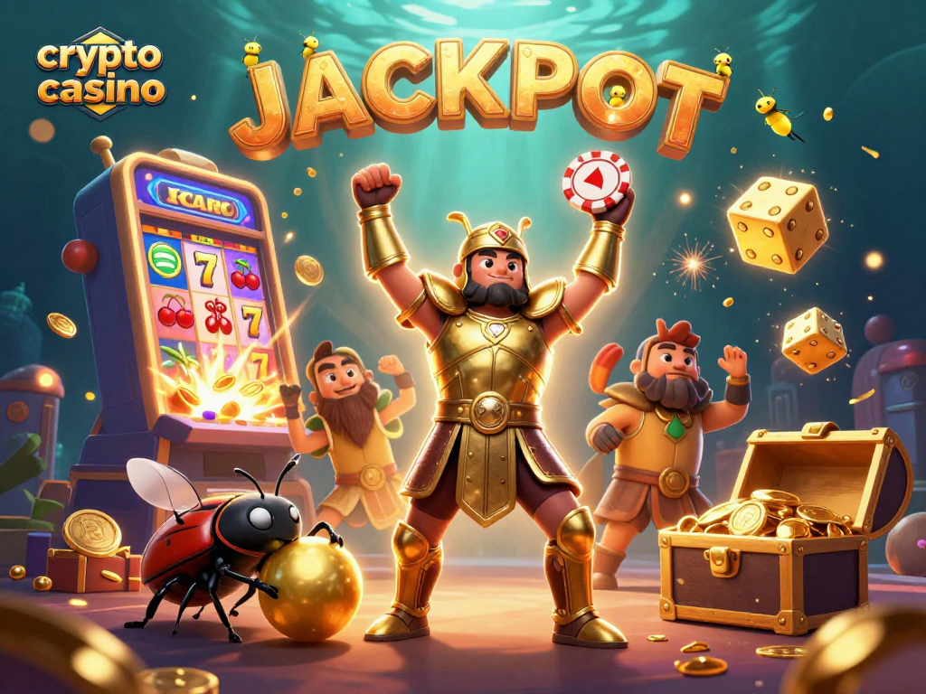 Win big at the crypto casino with our vibrant 3D illustration featuring exciting gaming elements!