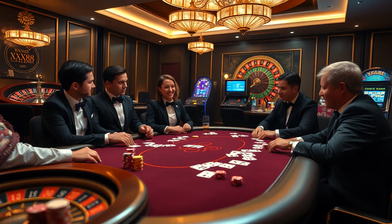 An engaging poker game setup at https://xx88.contractors/, showcasing rich details and vibrant casino atmosphere.