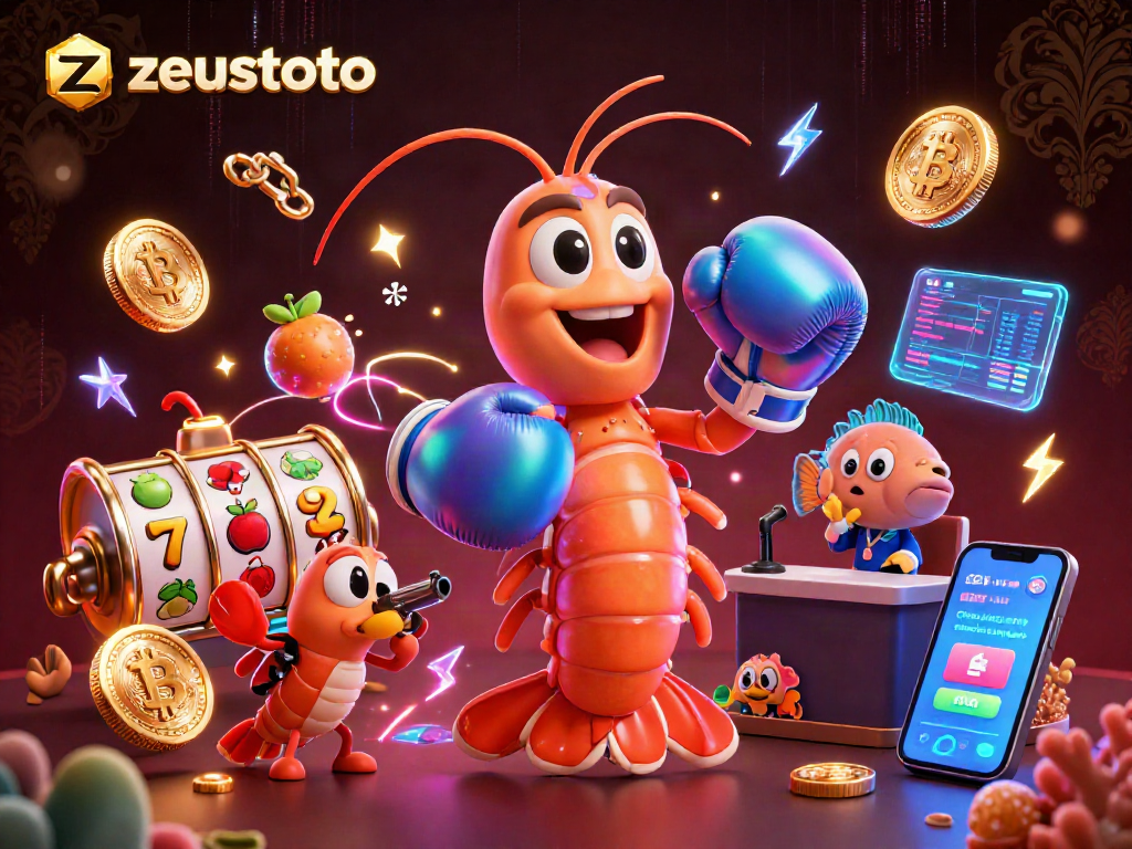 Experience the thrill of zeustoto as cartoon characters engage in vibrant casino action.
