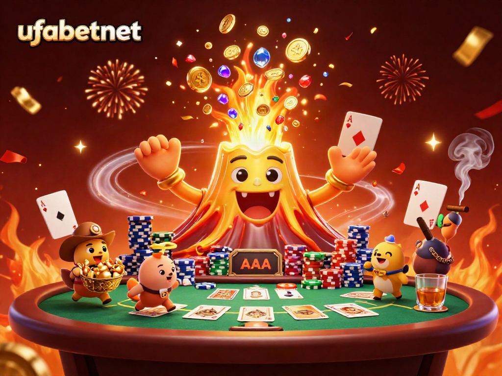 Experience the thrill of ufabetnet with vibrant casino scenes filled with treasure and excitement.