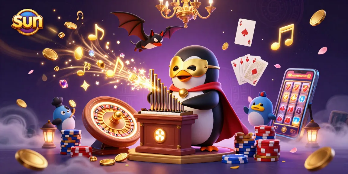Experience thrilling gaming as the sun illuminates a vibrant casino scene filled with golden coins and jackpots.