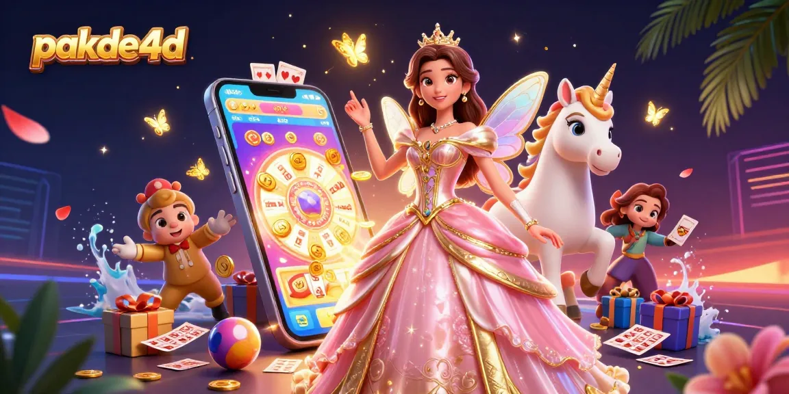 Engage with pakde4d's vibrant online lottery experience featuring colorful elements and characters.