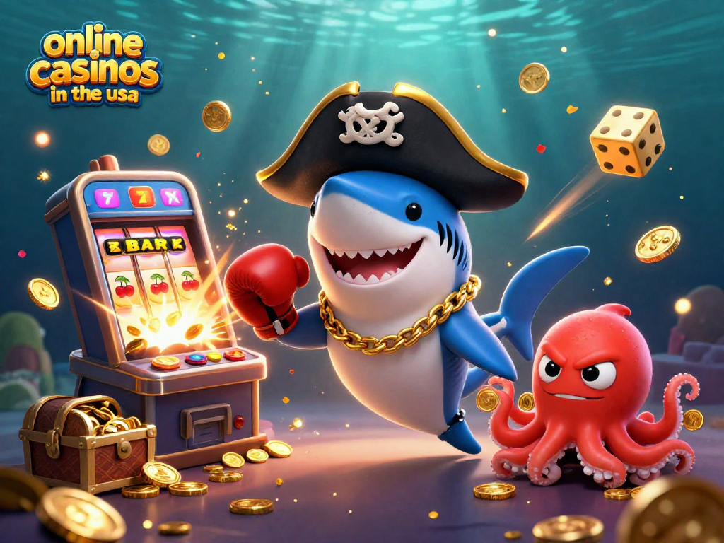 Experience thrilling online casinos in the usa with pirate-themed characters and vibrant gaming elements.
