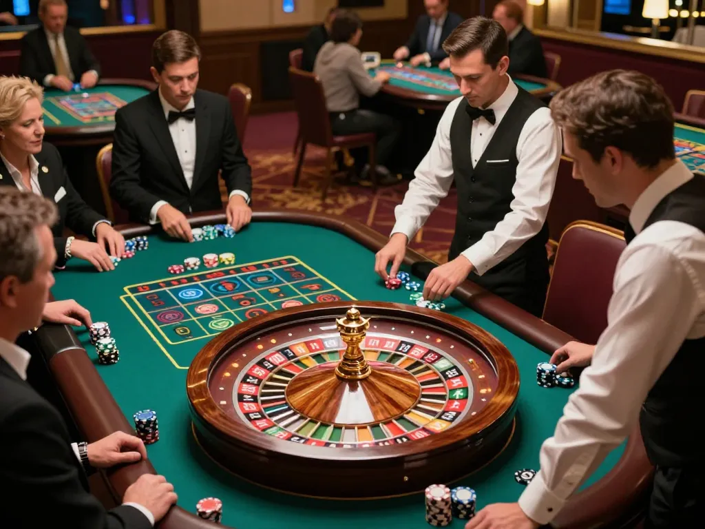 Players engaging in a thrilling roulette game at RR88 casino, showcasing dynamic betting and excitement.