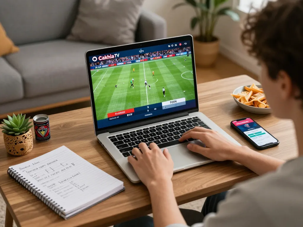 Cakhia TV live sports betting experience with vibrant streaming interface at home.