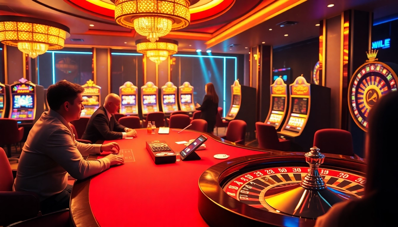 Hitclub casino players celebrate a big win at vibrant poker tables in a luxurious online interface.