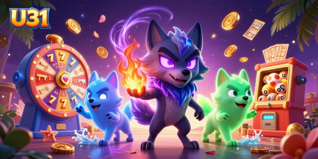Experience U31 with vibrant casino scenes featuring exciting games and bonuses in a dynamic environment.