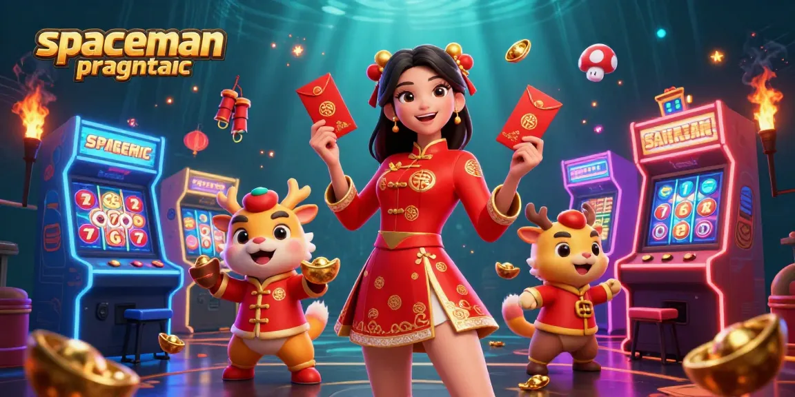 Experience the excitement of winning in spaceman pragmatic with vibrant 3D characters and casino elements.