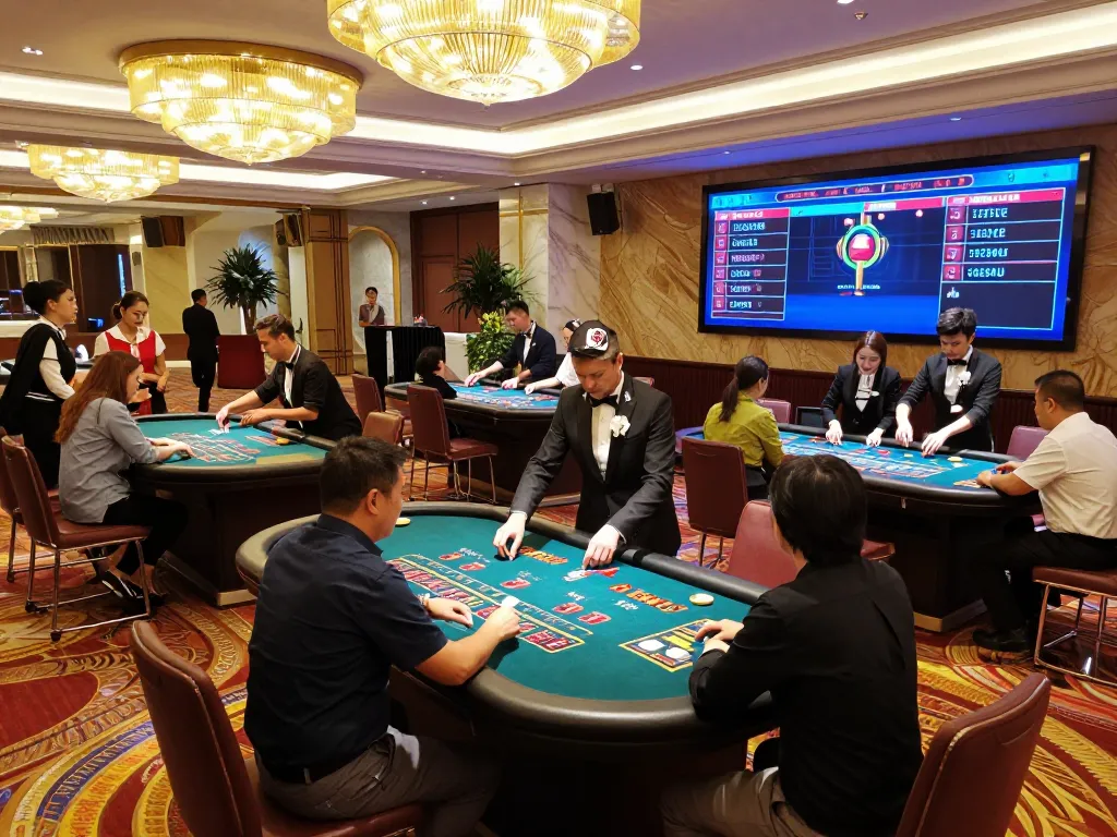 Experience thrilling gameplay at uu88 with vibrant casino tables and excited players.