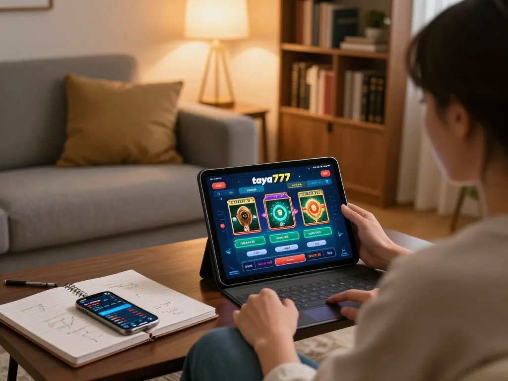 Playing casino games on the taya777app for an engaging at-home experience.