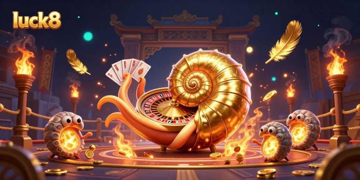 Experience luck8's thrilling casino adventure with a dynamic nautilus roulette wheel and glowing companions.